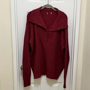 Aerie CozyUp Waffle Button Sweater